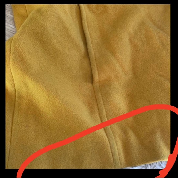 DKNY yellow pea coat tench soft winter cold single breasted elegant coat size 8 - Picture 16 of 16